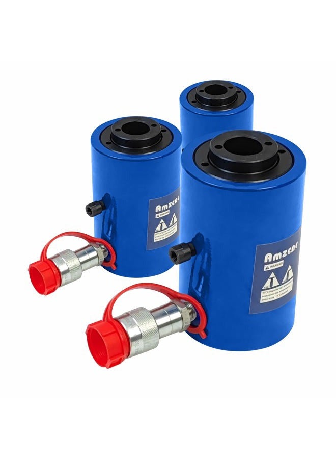 AMZCNC 30T Hydraulic Cylinder Jack Hollow Single Acting Hydraulic Ram Cylinder 4"(100mm) Hydraulic Lifting Cylinders (30T 4Inch Hollow) - Image 2