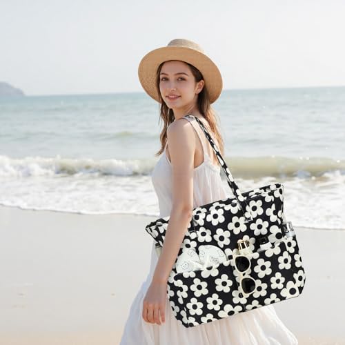 BLUBOON Waterproof Beach Tote Pool Bags for Women Ladies Extra Large Gym Tote Carry On Bag With Wet Compartment for Weekender Travel - Image 3