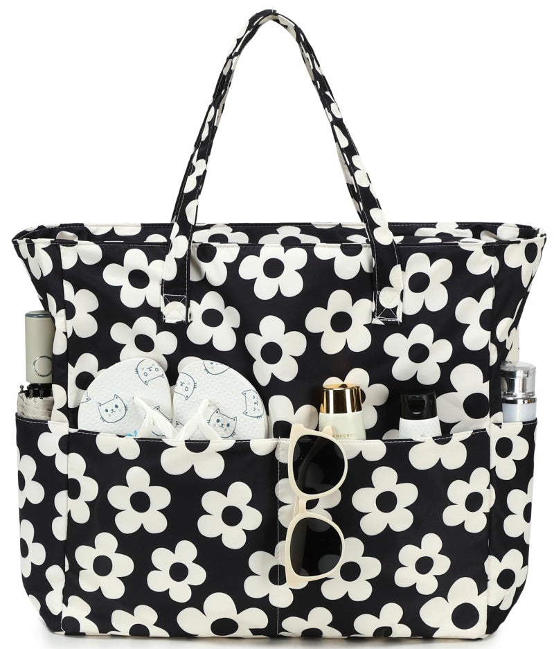 BLUBOON Waterproof Beach Tote Pool Bags for Women Ladies Extra Large Gym Tote Carry On Bag With Wet Compartment for Weekender Travel - Image 2