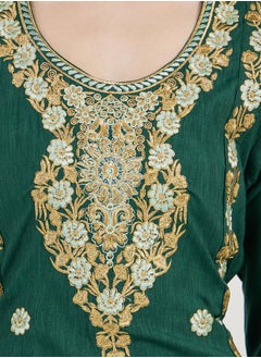 Maxim Creation Embroidered Cotton Kaftan with Bell Sleeves by Styli  - Image 3