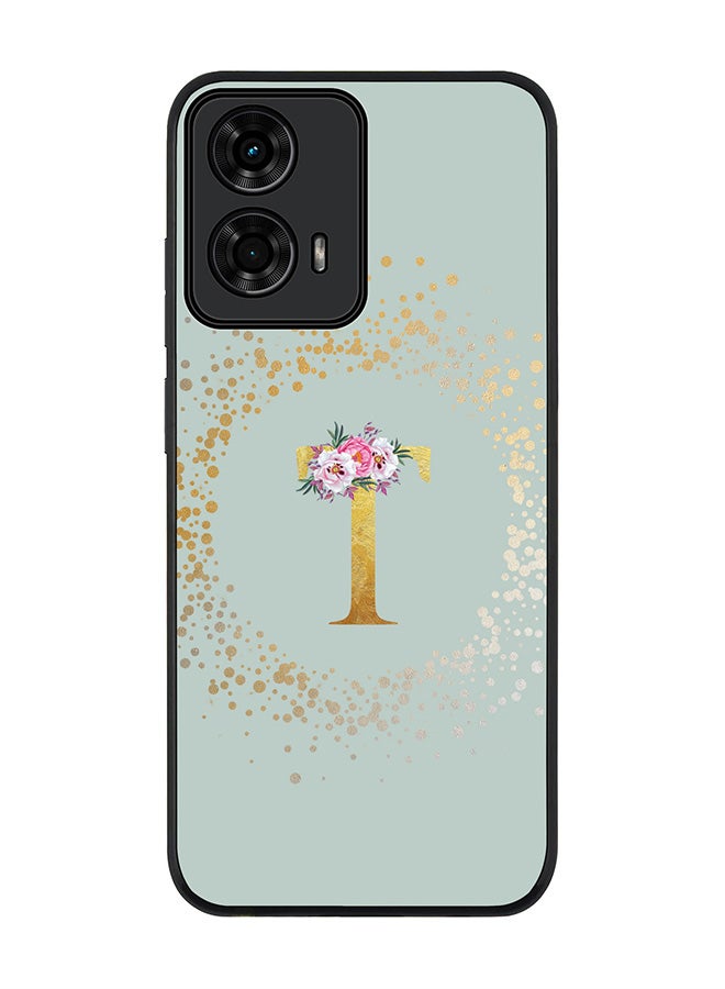 Stylizedd For Motorola Moto G24 / G24 Power Case,Slim fit Camera Protection, Shockproof Thin Phone cover - Custom Monogram Floral - T (Light Grey ) - Image 1