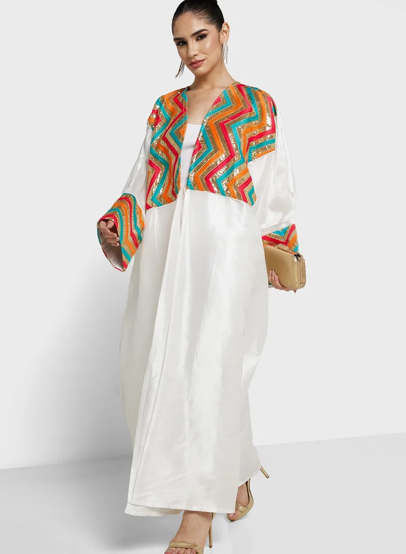 Khizana Embroidered Detail Abaya With Sheila