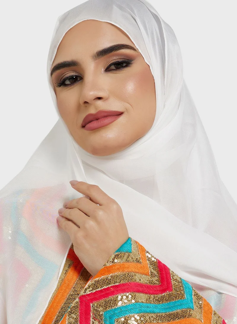 Khizana Embroidered Detail Abaya With Sheila