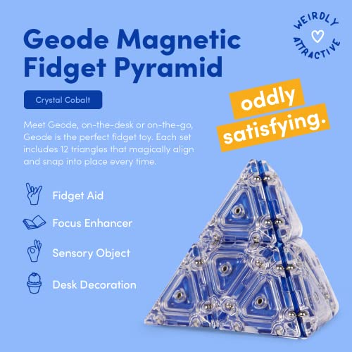 Speks Geode Magnetic Fidget Toy  Sensory Desk Toy for Adults  Teens 14  Stress Relief Gift  Pyramid Cobalt - Image 5