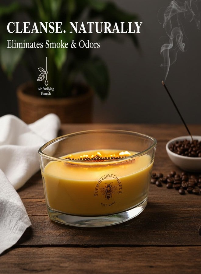 DEVI Pure Beeswax Candles Jar Candles 2 Pcs, Large Bees Wax Candles for Home Unscented 14 oz, Gifts for Women & Men, Emergency Candles, 50-60 Hours Burning, Non Toxic Candles, Paraffin-Free - Image 5