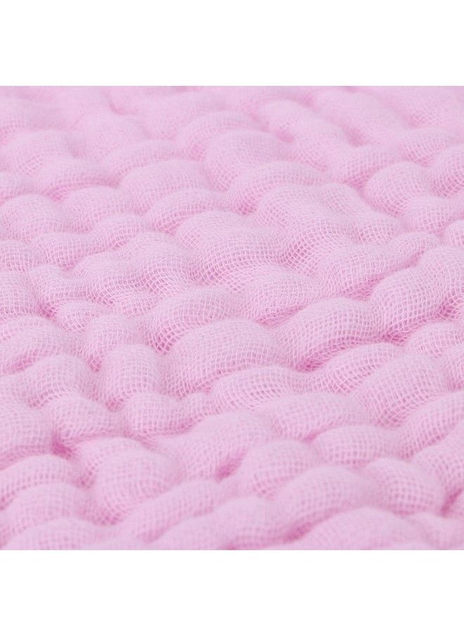 MOM'S HOME Baby Super Soft Absorbent Muslin 6 Layer Wash Towel100X100 Cm (0 3 Years)Pink  - Image 4
