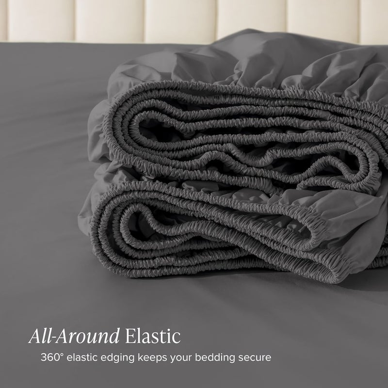 1 ملاءة سرير مجهزة بلون واحد أزرق غامق 77 × 95 × 79 × 92 إنش، ناعمة وصديقة للبشرة، فراش قابل للتنفس، ذات جيوب عميقة، قابلة للغسل في الغسالة، مقاومة للتجاعيد، لغرفة النوم وغرفة الضيوف، تناسب أحجام الفراش توين ودبل وكينغ. - Image 5