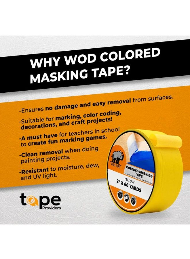 WOD Tape Wod Mtc5 Colored Masking Tape White 1 Inch X 60 Yds. Colorful Teacher Painters Tape For Fun Diy Art & Crafts Lab Labeling Writable & Classroom Decorations - Image 3
