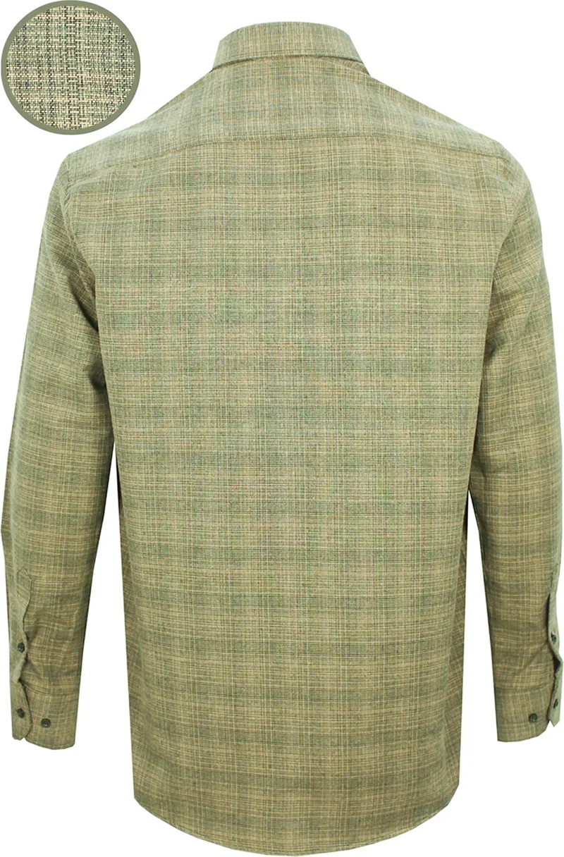 Varetta Men's Green Long Sleeve Pocket Collar Buttoned Winter Shirt