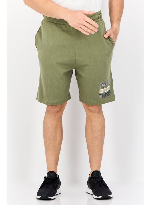 Men Graphic Print Basic Shorts, Green