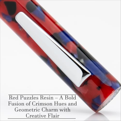 Monteverde MVP Liquid Rollerball Pen Red Puzzles Broad Point Compact Versatile Mini Pocket Pen Liquid Rollerball Technology Cartridge Eyedropper Fill - Image 3