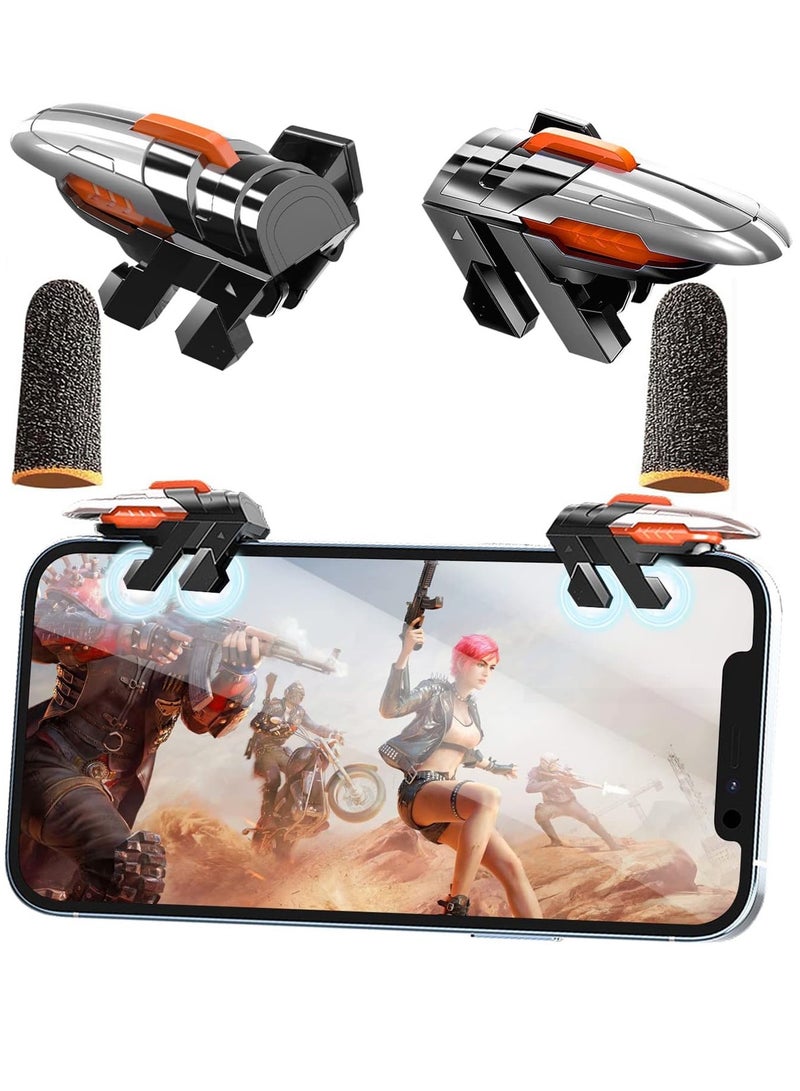 Professional Game Trigger, 4 ons For Pubg Mobile Controller, Support IOS, Android, And Most Phones And Ipads, Aluminum on, Support COD/PUBG/FORTNITE - Image 1