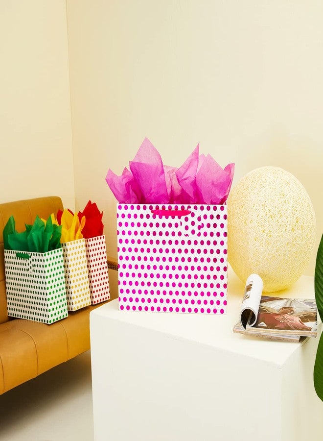 Bobobag 4 Pack 16.5" Extra Large Gift Bags with Tissue Paper for Mother's Day, Birthday Presents (gold, red, green, purple polka dot) - Image 4