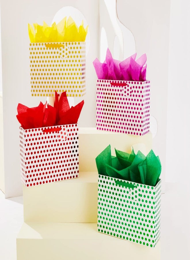 Bobobag 4 Pack 16.5" Extra Large Gift Bags with Tissue Paper for Mother's Day, Birthday Presents (gold, red, green, purple polka dot) - Image 2