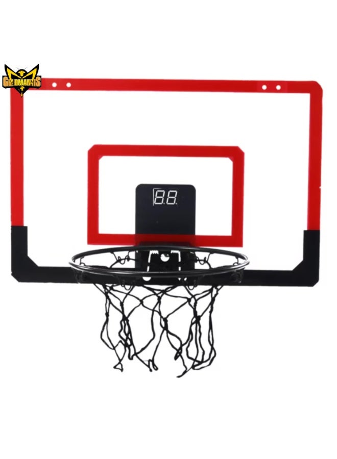 GOLD MANTIS Electronic Mini Basketball Hoop Set with Scoreboard – Indoor Wall Mounted Basketball Backboard with Ball & Pump for Kids & Adults | Office & Bedroom Sports Toy - Image 1
