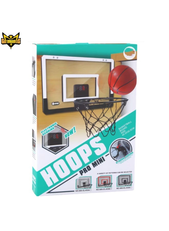 GOLD MANTIS Electronic Mini Basketball Hoop Set with Scoreboard – Indoor Wall Mounted Basketball Backboard with Ball & Pump for Kids & Adults | Office & Bedroom Sports Toy - Image 4