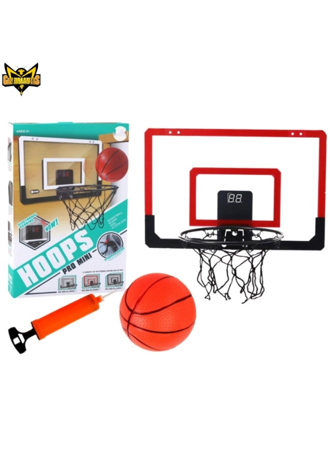 GOLD MANTIS Electronic Mini Basketball Hoop Set with Scoreboard – Indoor Wall Mounted Basketball Backboard with Ball & Pump for Kids & Adults | Office & Bedroom Sports Toy - Image 3