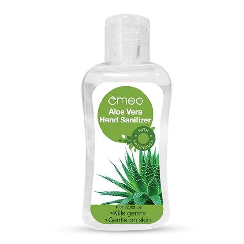 Omeo Aloe Vera Hand Instant Sanitizer Gel 100ml, 70% Alcohol| Skin Friendly, Safe for Kids| 99.99% Germs Free Protection, Anti Bacterial| Advance Formula, Quick Dry - Image 1