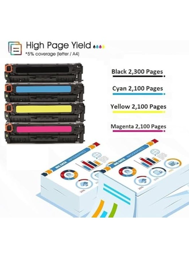 Terabyte CRG 055 High Yield Toner Cartridge Multipack (4-Pack) Compatible with Printer Canon Image Class MF740C, MF743Cdw, MF741Cdw, MF745Cdw, MF746Cdw Canon Image Class LBP660C, LBP664Cdw - Image 4