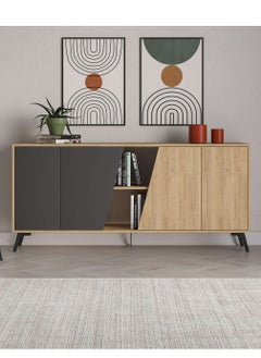 Mourah Home Mourah Fiona Console 180 Cm - Oak/Dark Grey - 2 Years Warranty  - Image 1