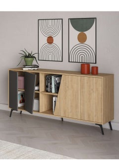 Mourah Home Mourah Fiona Console 180 Cm - Oak/Dark Grey - 2 Years Warranty  - Image 2