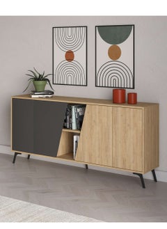 Mourah Home Mourah Fiona Console 180 Cm - Oak/Dark Grey - 2 Years Warranty  - Image 3