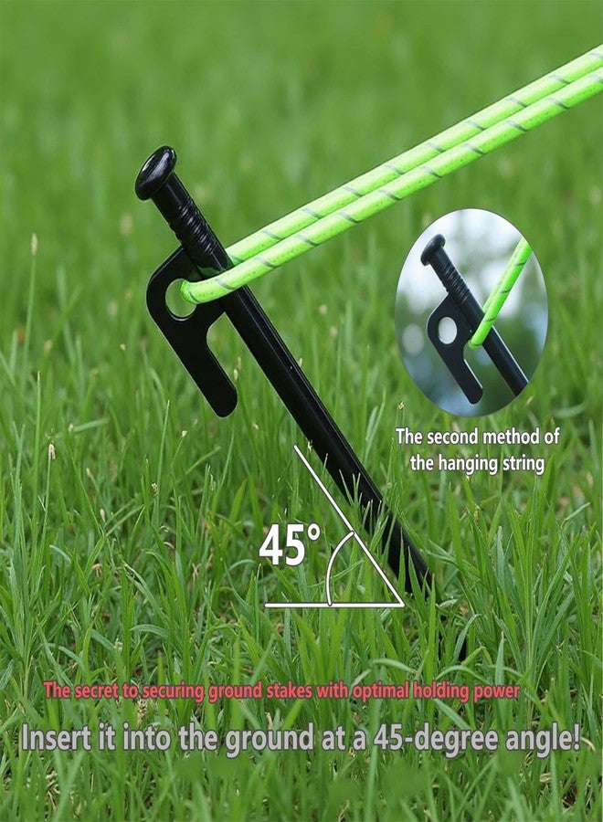 Wind Tour Tent Stakes Metal Tent Pegs Heavy Duty Stakes Ground Stakes Tent Spikes for Camping Hiking with 6PCS (Black-20cm) - Image 4
