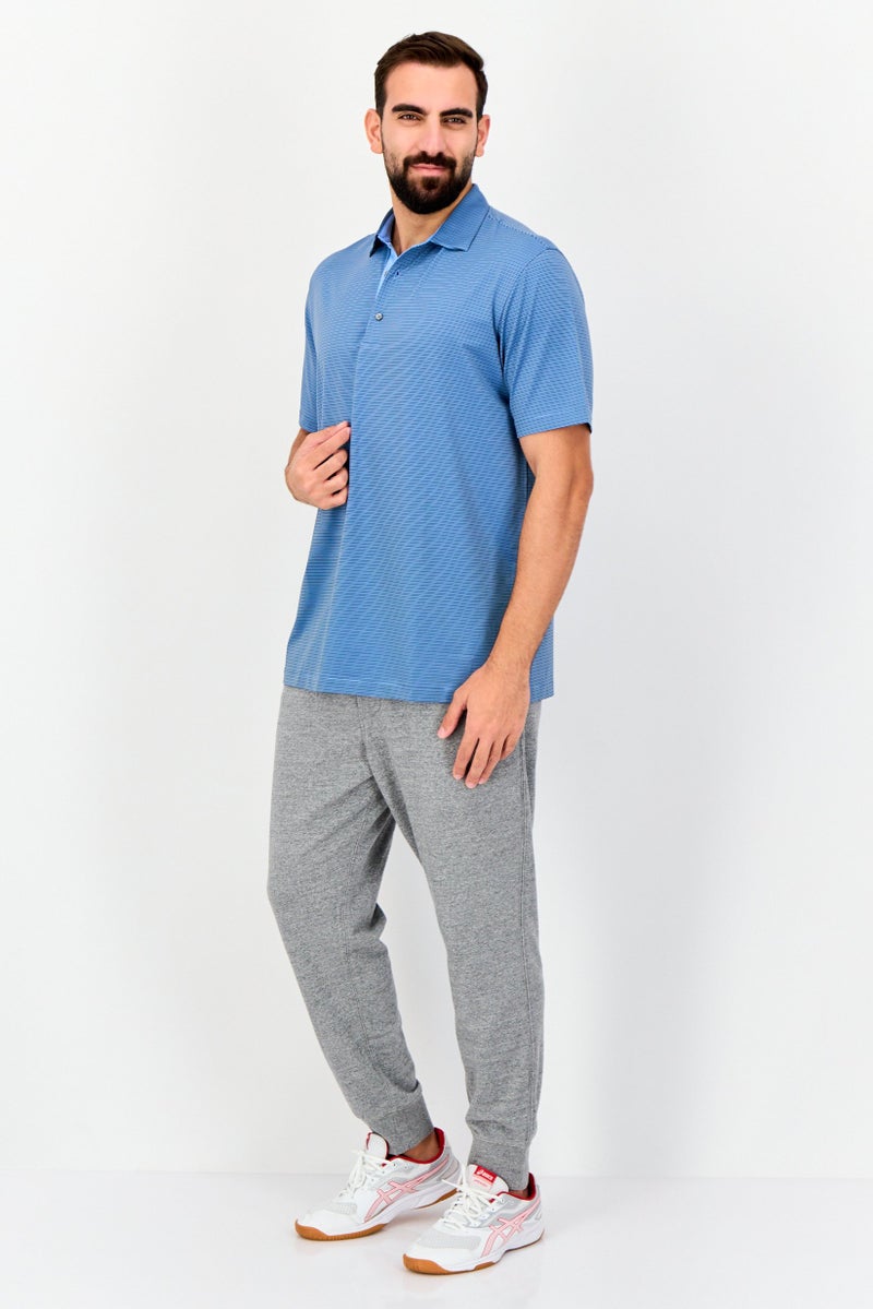 Greg Norman Men Sportswear Fit Short Sleeve Outdoor Polo Shirt, Sky Blue  - Image 2