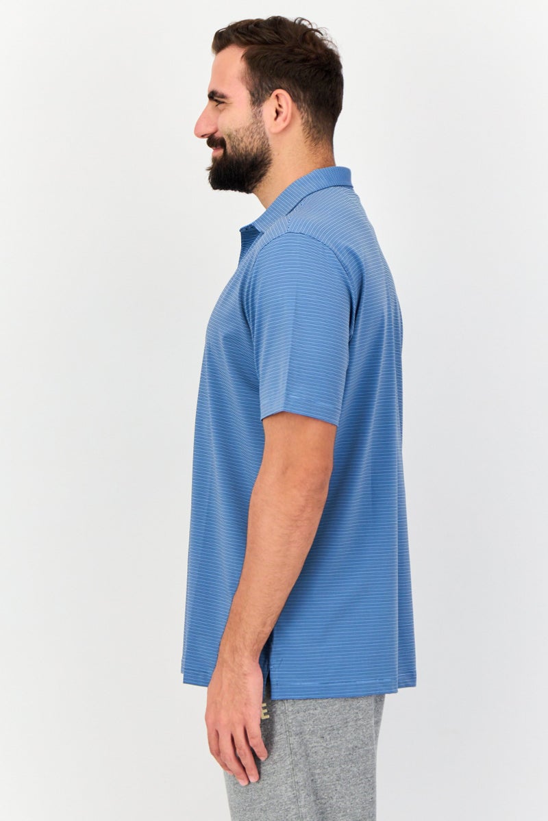 Greg Norman Men Sportswear Fit Short Sleeve Outdoor Polo Shirt, Sky Blue  - Image 3