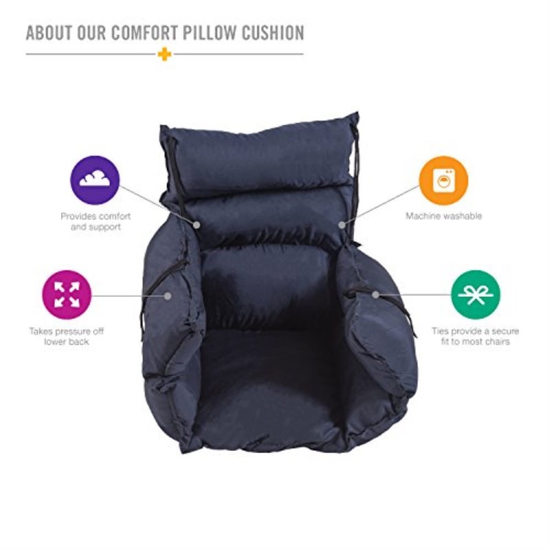 DMI Comfort Wheelchair Cushion & Pad, Wheelchair Seat Cushion, Recliner Cushion & Pillow, Foam, Cushion For Wheelchair Seat, 16 x 22 Inches, Navy - Image 3