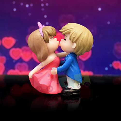 iDream Kissing Couple Resin Showpiece Miniature – Romantic Love Figurine for Home Décor, Gift for Valentine, Anniversary, Wedding, Tabletop Decoration (Blue & Red) - Image 4