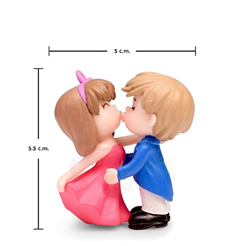 iDream Kissing Couple Resin Showpiece Miniature – Romantic Love Figurine for Home Décor, Gift for Valentine, Anniversary, Wedding, Tabletop Decoration (Blue & Red) - Image 2