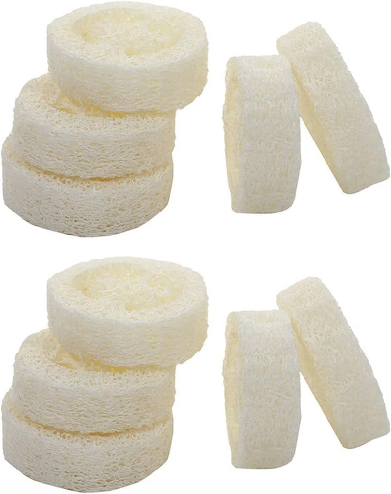 GANPUB 10Pcs White Natural Loofah Slices for Soap Making Loofah Exfoliating Body Sponge Scrubber for Skin Care Loofa Soap Supplies Bathing Accessories - Image 1