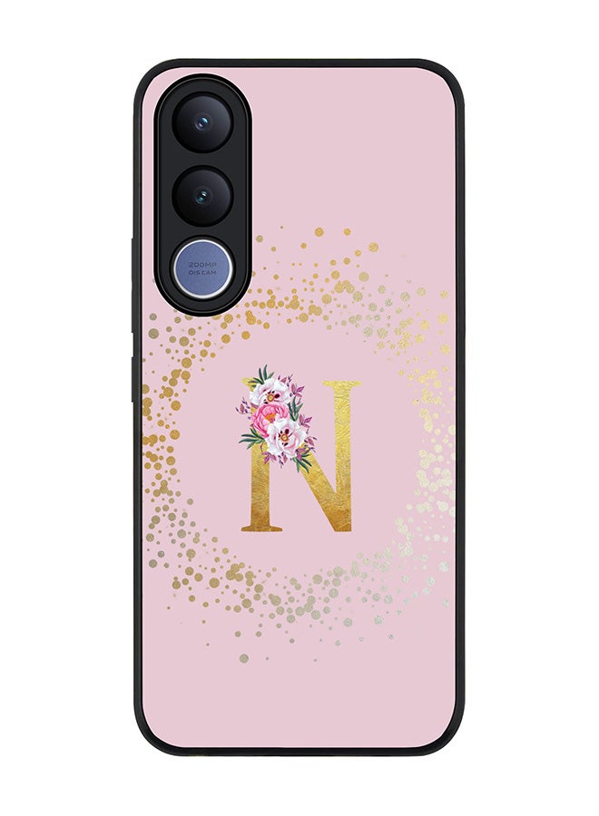 Stylizedd For vivo V70 FE Case,Slim fit Camera Protection, Shockproof Thin Phone cover  - Custom Monogram Floral - N  (Pink ) - Image 1