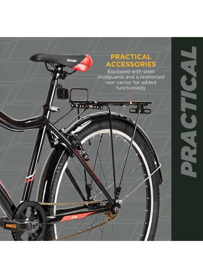 Metro Commuter Bike | 24 Inch Wheel Size | Single Speed | Black Grey Color