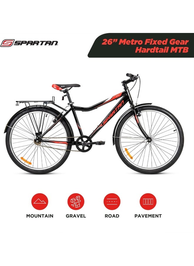 Spartan 24" Metro Bike, Commuter Bike, Black Grey  - Image 4