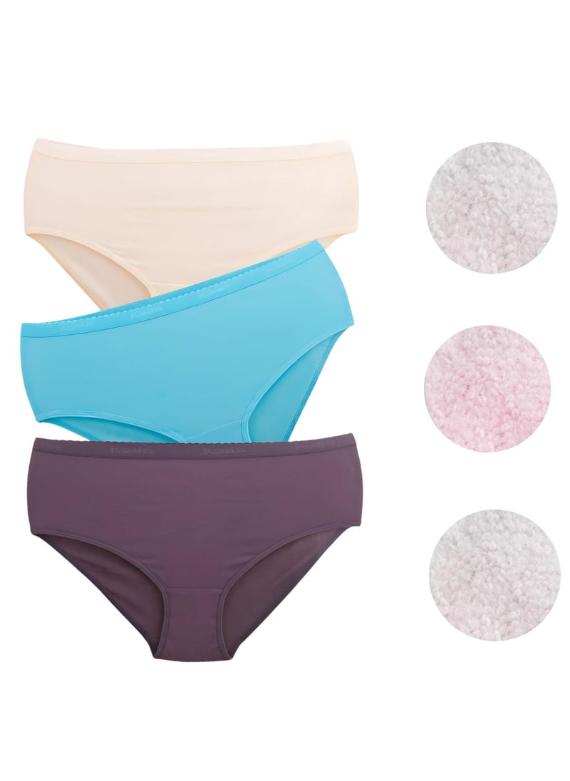 Kalia - Pack of 3 Cotton Brief Max Panties With Padded Towel for Women - Image 1
