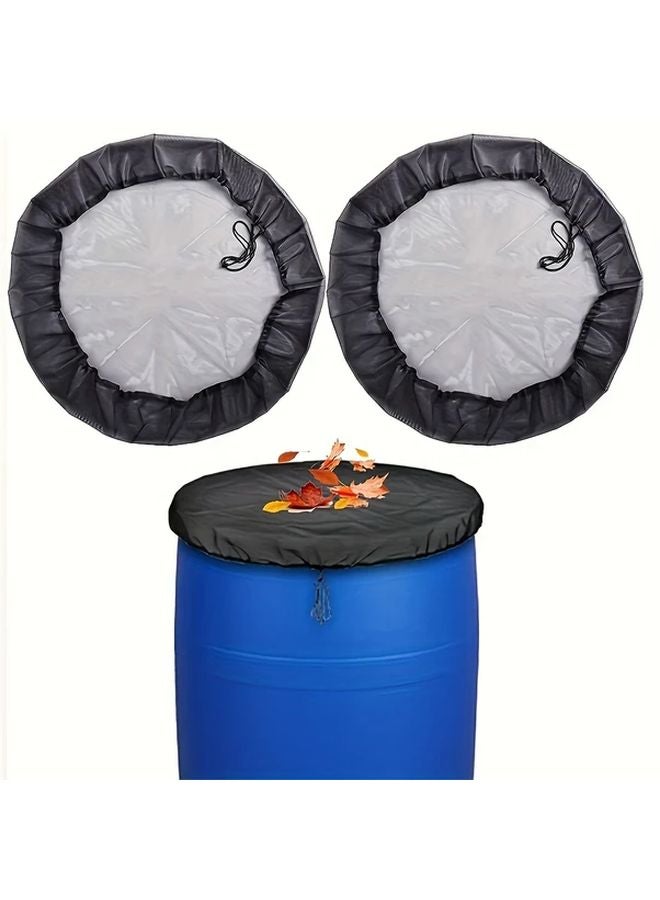 قطعتان من أغطية براميل المطر السوداء بسحب للخارج، شبكة حماية للحدائق الخارجية - Image 1