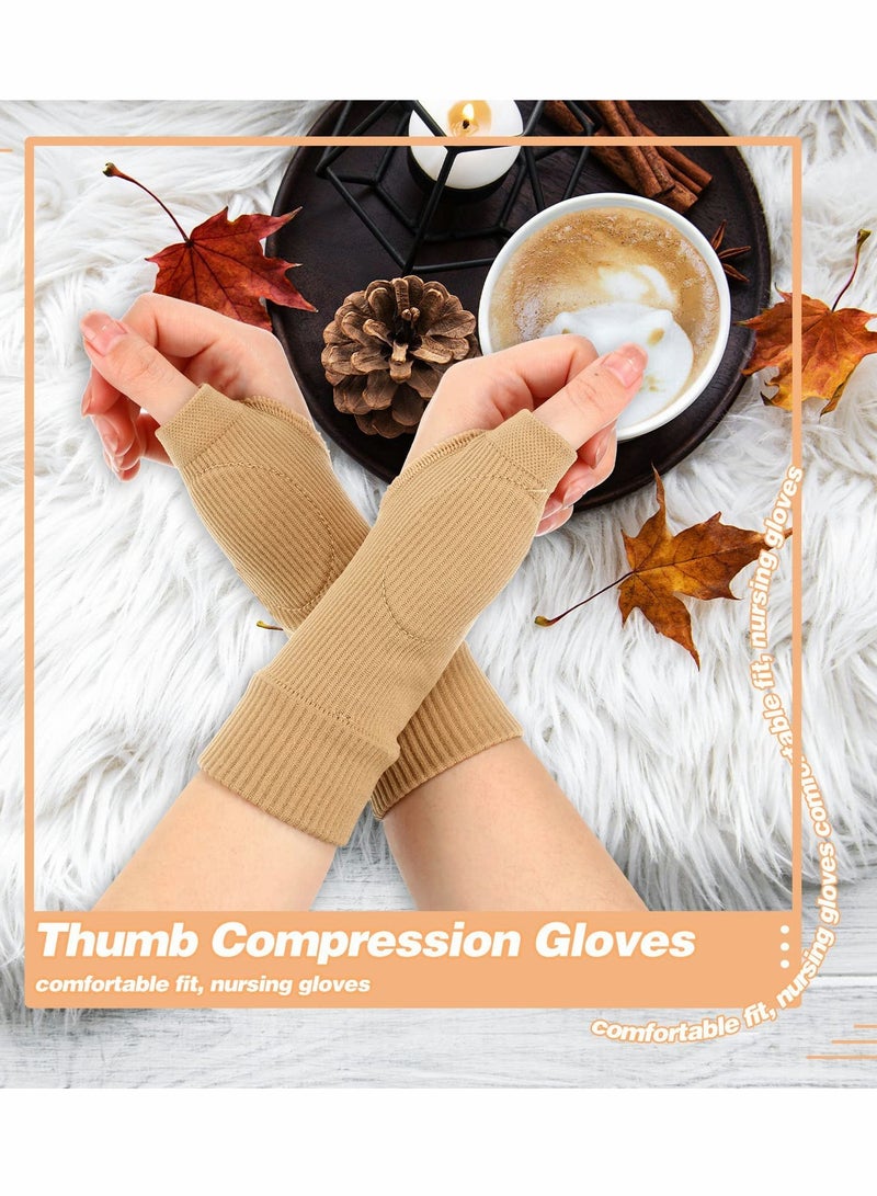 Arthritis Compression Gloves Breathable Wrist Support Fingerless Gel Thumb Injury Pads Comfortable Carpal Tunnel Sleeve for Hand Wrist Joint - Image 2