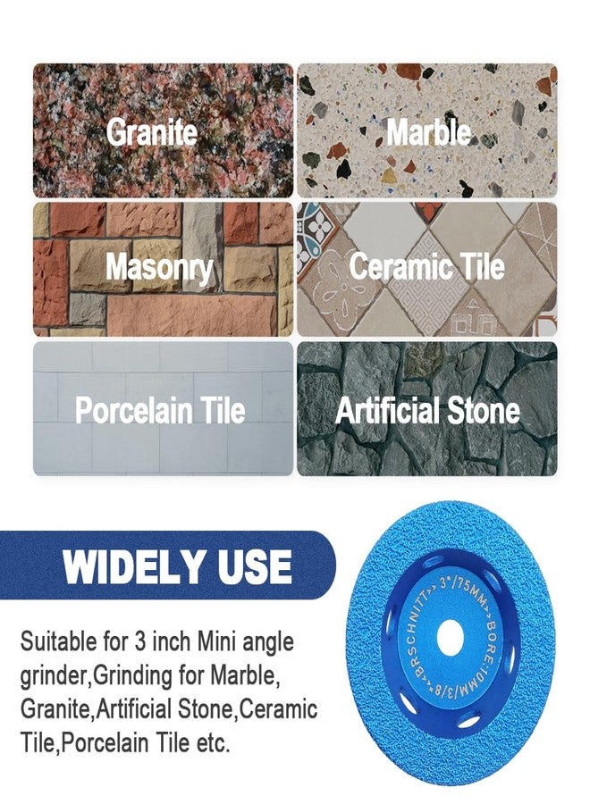 BRSCHNITT 3 inch Diamond Grinding Wheel - Diamond Profile Wheel Grinding for Granite,Porcelain,Ceramic Tile,Marble. - Image 2