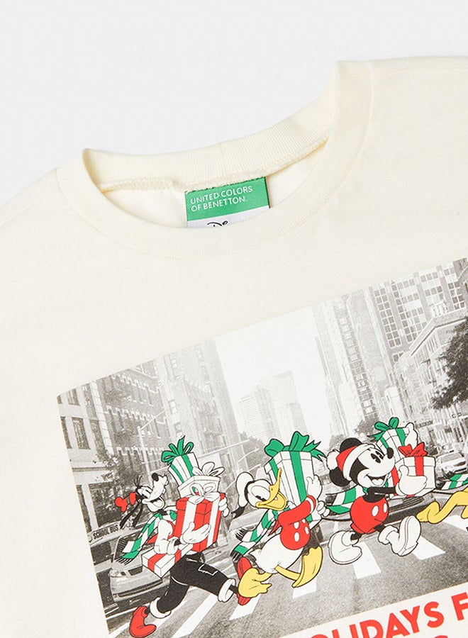 بينيتون تي شيرت عيد الميلاد للأولاد ميكي آند فريندز - Image 3