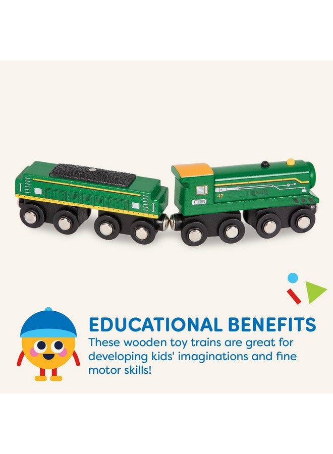 Battat - Classic Trains - 6Pc Wooden Railroad Set - Magnetic Toy Trains - Train Engines & Cars - 3 Years + - Wooden Locomotives & Freight Cars - Image 4