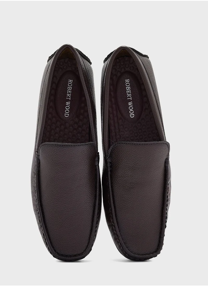 Robert Wood Faux Leather Classic Moccasins