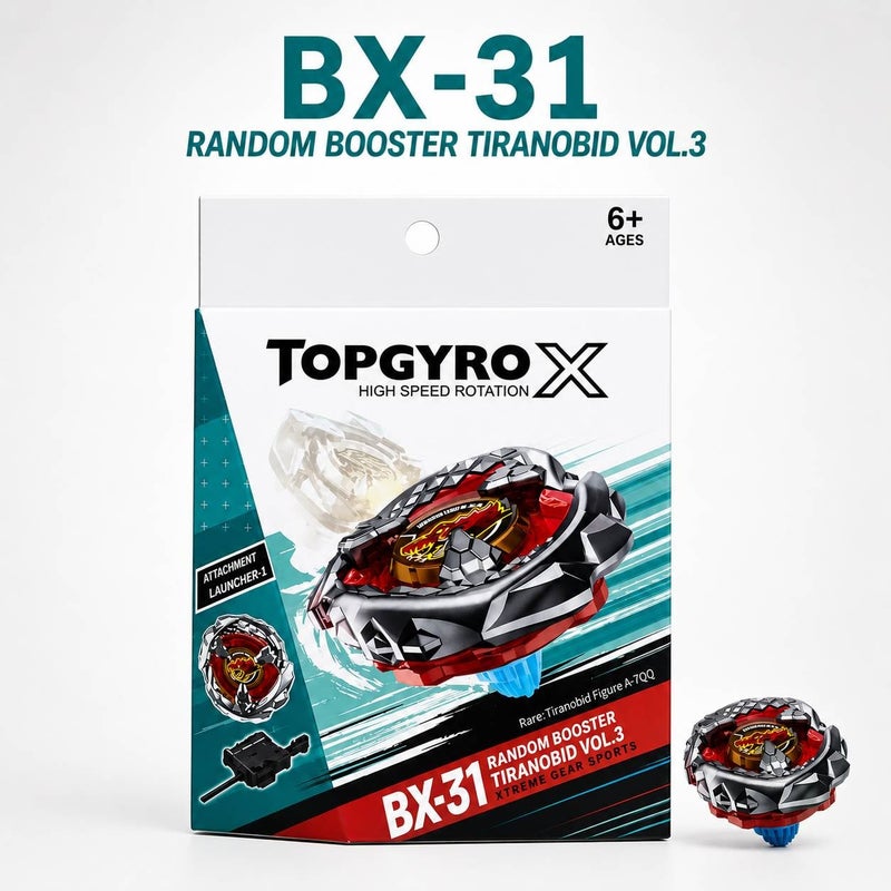 TopGyro X Random Booster Tiranobid Vol.3 BX-31 لعبة دوامة قتال معدنية بيبليد للأطفال 6 سنوات فأكثر - Image 1