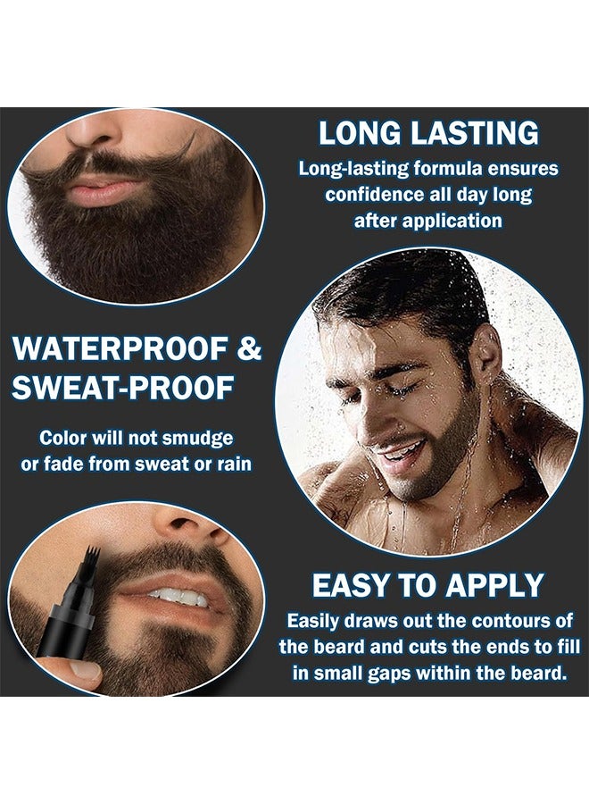 Beard Shaping Pen, Three-In-One Beard Filler Pen, Beard Powder And Beard Brush, Waterproof And Sweat-Proof Long-Lasting Coverage - Image 4