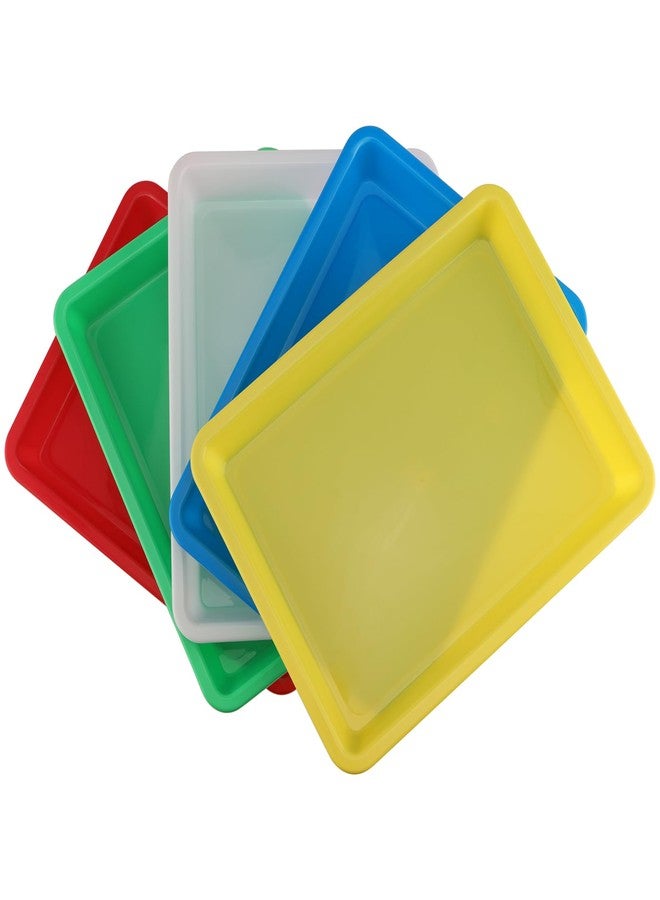 JOIKIT 20 Pack 13.3x9.8 Inch Multicolor Plastic Art Trays, Art & Craft Organizer, Activity Organizer, Serving Tray for Beads, Painting, Blocks, DIY Projects - Image 4