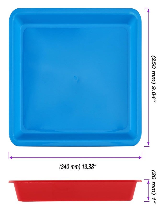 JOIKIT 20 Pack 13.3x9.8 Inch Multicolor Plastic Art Trays, Art & Craft Organizer, Activity Organizer, Serving Tray for Beads, Painting, Blocks, DIY Projects - Image 2