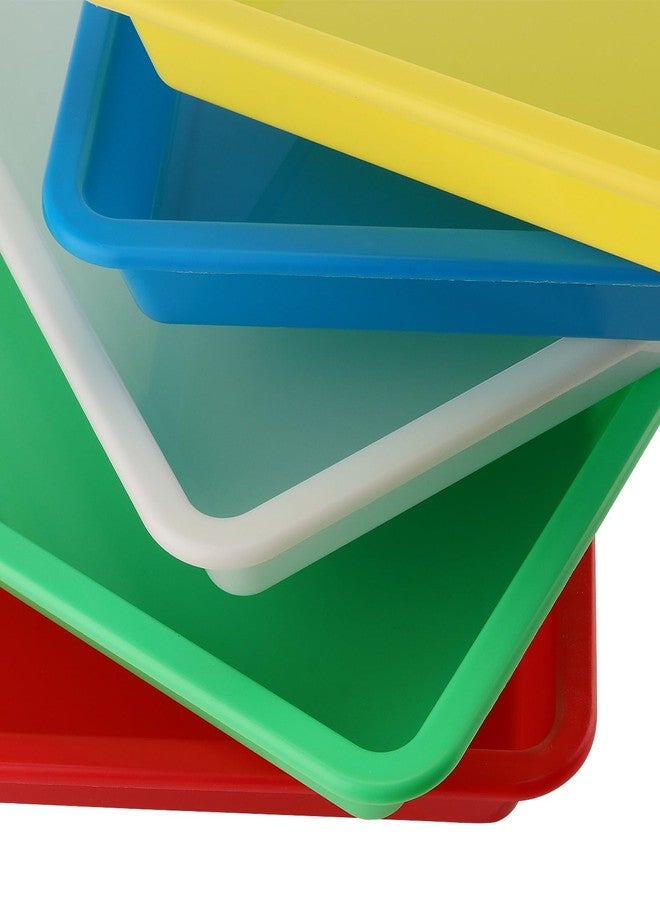 JOIKIT 20 Pack 13.3x9.8 Inch Multicolor Plastic Art Trays, Art & Craft Organizer, Activity Organizer, Serving Tray for Beads, Painting, Blocks, DIY Projects - Image 3