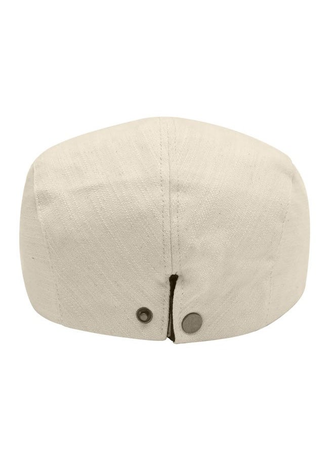 ZLYC Men Cotton Flat Cap Summer Scally Ivy Gatsby Newsboy Beret Driver Cabbie Hunting Hat (Back Buckle Beige)  - Image 5