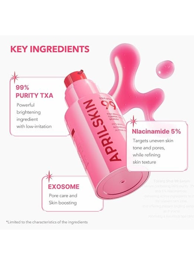 APRILSKIN TXA Niacinamide Toning Shot 99 Spicule Facial Serum｜Skin Booster Serum｜99% High-Purity Tranexamic Acid 3% + Niacinamide 5% for Uneven Skin Tone, Pore Care｜Korean Skin Care｜1.01 fl. oz. - Image 4